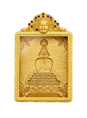 藏式黄财神唐卡外框外壳空吊坠