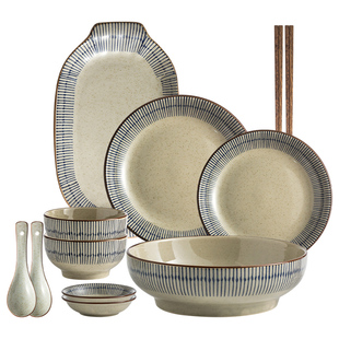 7英寸炒菜盘子家用菜盘陶瓷餐盘釉下彩日式餐具碟子复古深盘高级