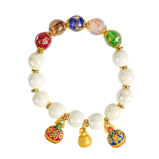 宫里的世界故宫文创吞金纳福琉璃香灰瓷手串节日礼物女生新年转运