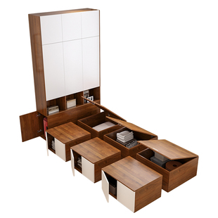 多功能榻榻米床箱储物床魔方组合床小户型阳台书房地台床衣柜一体