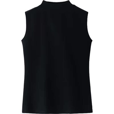 加厚半高领简约百搭无袖背心t恤