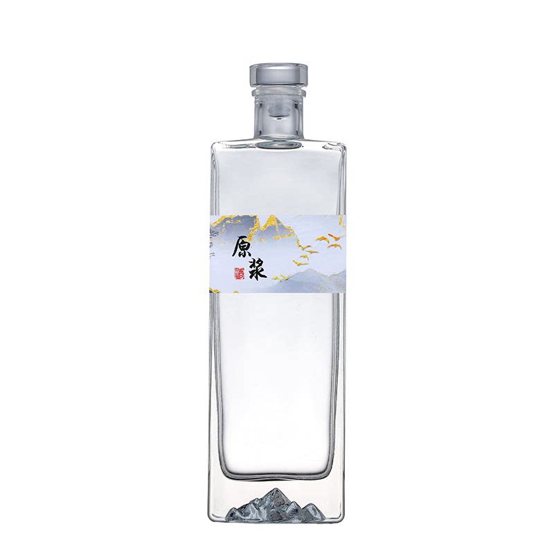 观云空酒瓶透明玻璃盖子密封