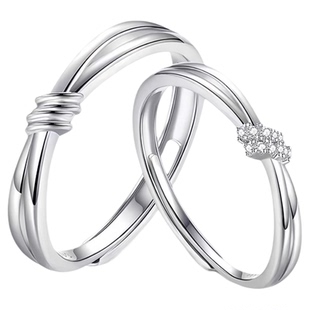 官网正品千千结男女款戒指S925纯银一对同心蝴蝶结情侣对戒送女友