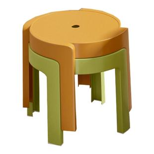 塑料小凳子家用矮凳加厚可叠放客厅风车凳儿童浴室坐凳简约圆板凳