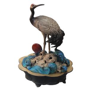 仙鹤创意全铜香炉家用室内盘香熏香沉香檀香熏香炉茶道摆件香薰炉