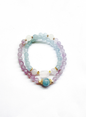 贝奇手作女士天然水晶保金手链