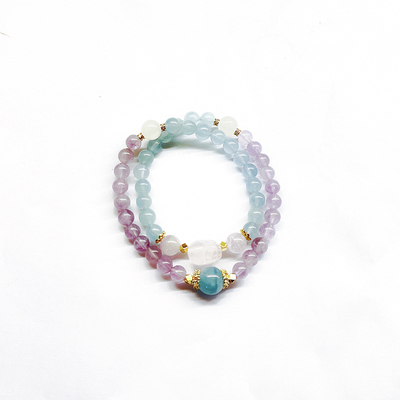 贝奇手作女士天然水晶保金手链