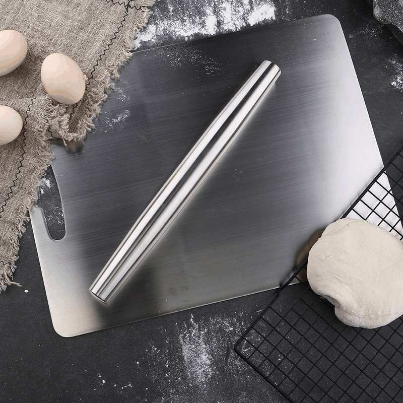 304不锈钢擀面杖家用厨房烘焙面饺子皮面团工具面棒擀棍擀压面打