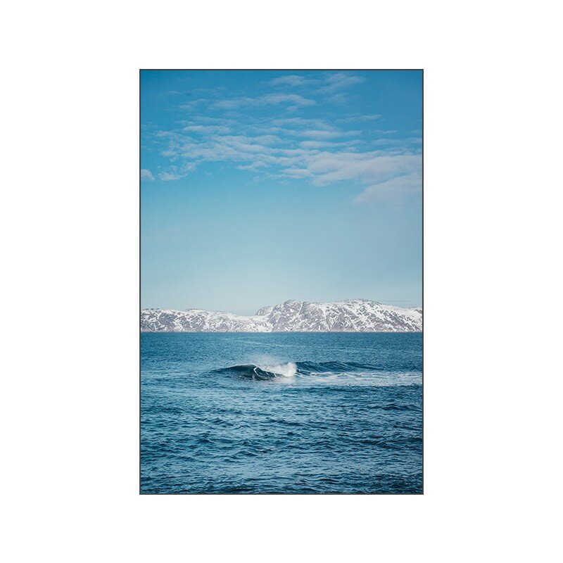 背景风景挂画装饰画浪花大海沙滩书房客蓝玄关办公室酒店餐厅卧室