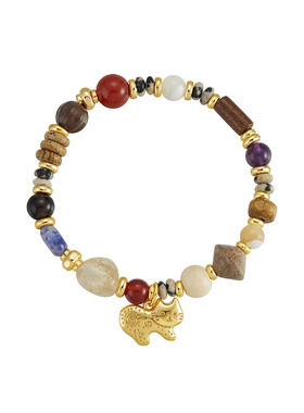 新年慵懒小猫吊坠手串女小众设计感精致串珠手作手链新年礼物