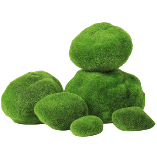 仿真假青苔藓石头植绒树脂绿藻球微景观绿草球绿毛石装饰水草布景