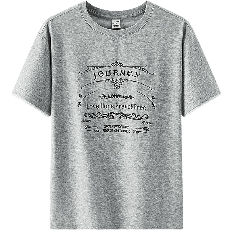 森马短袖T恤女夏季字母印花宽松套头衫花边气质时尚潮流个性上衣