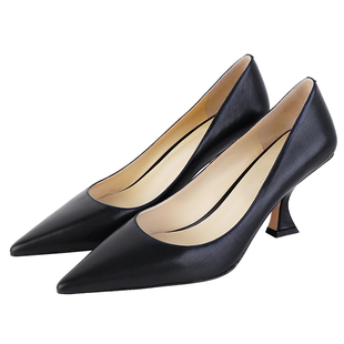 IORE理想矿石设计师原创气质极简建筑形鞋跟细高跟胎牛皮尖头单鞋