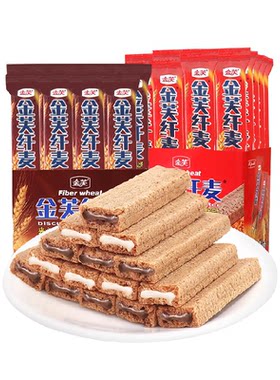 金芙巧克力夹心酥脆威化饼干220g