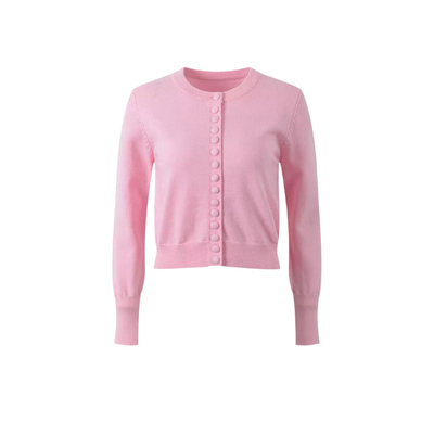 赵今麦同款短款圆领针织开衫女