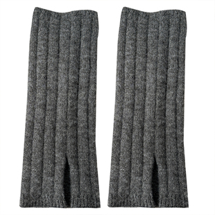 灰色羊毛袜套袜子女秋冬加厚保暖Jk针织小腿套y2k配雪地靴堆堆袜
