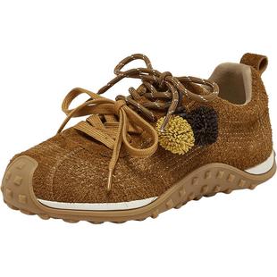 百思图2026春季新款真皮松果德训鞋厚底女运动鞋休闲鞋A5815AM6