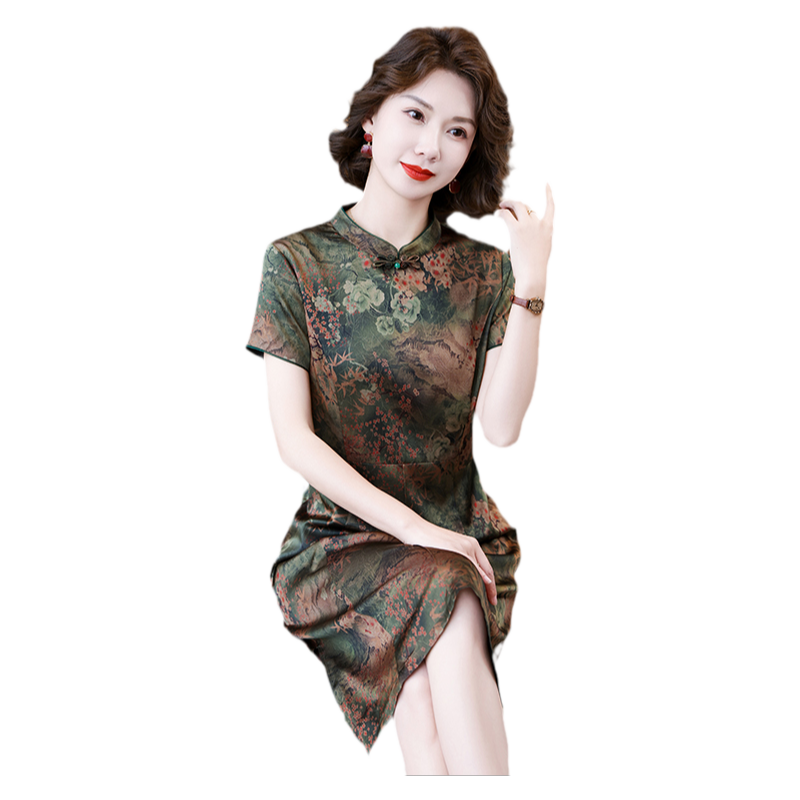 迪芬璐嘉气质优雅真丝改良旗袍
