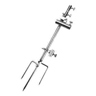 新款多功能野钓不锈钢地插炮台支架三合一钓鱼支架拉饵盘地插渔具