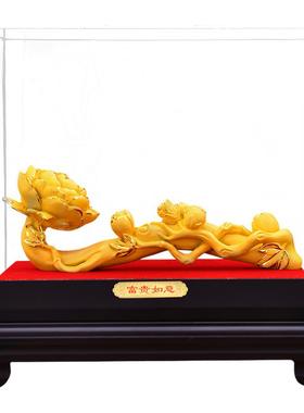 绒沙金吉祥如意中式客厅摆件