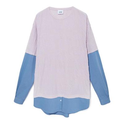 ANDAHALF 秋冬新款女士衬衫袖拼接式长袖T恤上衣银泰百货 301602