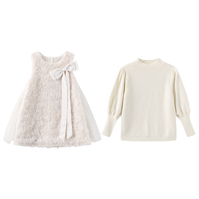 女童秋冬洋气背心裙儿童连衣裙