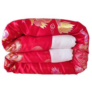 老式丝绸被套包边被罩粉红杭州绸缎面结婚复古风龙凤缎面单件被面