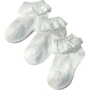 【清仓特惠】蔚未来儿童袜子春夏棉袜女童花边公主袜小女孩网眼袜