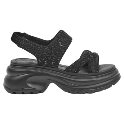 UDV厚底水钻凉鞋女2025夏季新款轻软沙滩凉鞋罗马松糕百搭休闲鞋