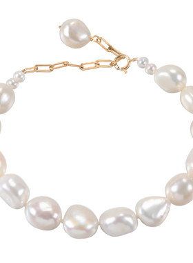 GRGR14包金异形天然珍珠手链