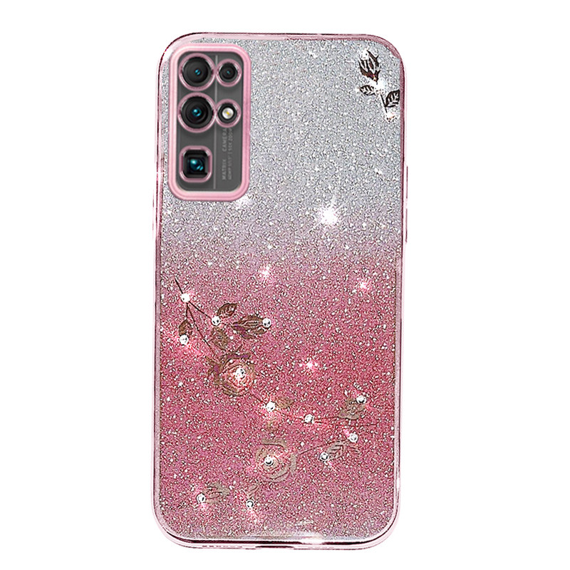 闪钻适用荣耀30手机壳华为honor30S新款30pro+保护套女曲面屏CDYEBGMH—ATN9100硅胶软外壳pr0全包防摔透明钻