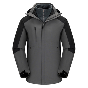 新款爸爸春装外套中年男士三合一户外冲锋衣中老年人男装春季套装