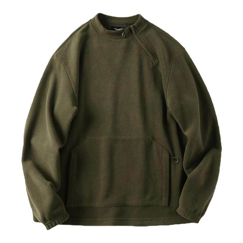 设计师款！双面摇粒绒！外贸男装秋冬季蓄热保暖半拉链套头卫衣潮