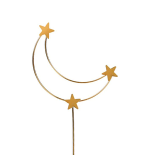 月亮铁艺蛋糕装饰摆件公主女孩皇冠母亲节金色女神七夕情人节插件