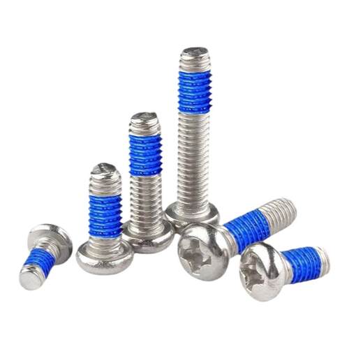 圆头十字机牙点胶螺丝PM盘头涂胶电脑手机小螺钉M1.4M2M2.5M3M4