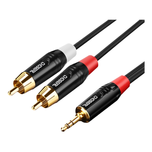 秋叶原音频线一分二音响连接线3.5mm转莲花红白双插头rca电脑手机电视转接音箱功放低音炮专aux用输出入