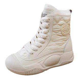 新款东北冬季防滑雪地靴女白色棉鞋防水棉靴保暖防寒女款靴子加厚