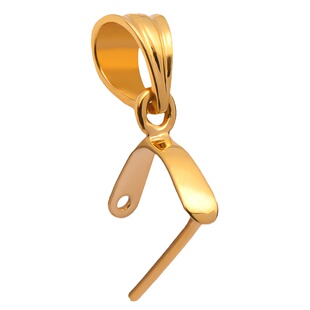 18k金瓜子扣加厚版活口吊坠扣翡翠佛公观音白金黄金玉器扣头配件