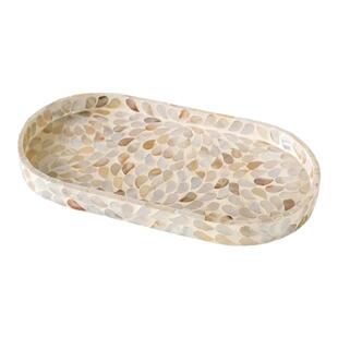 轻奢贝壳镶嵌托盘玄关收纳盘客厅小型茶盘家用蛋糕首饰展示盘果盘