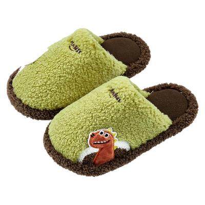幸福玛丽男童棉拖鞋冬季男孩2025新款宝宝室内拖鞋恐龙儿童家居鞋