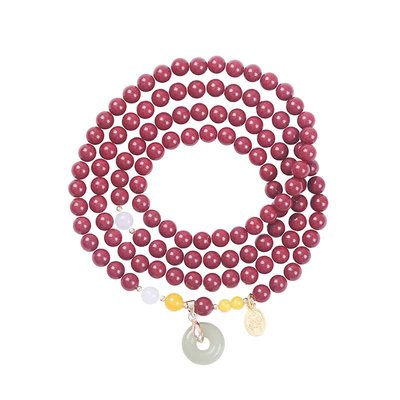 平安扣朱砂手链本命年三圈手串