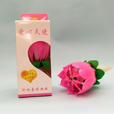 音乐蜡烛 生日蜡烛 荷花旋转开花蜡烛创意聚会派对浪漫小蛋糕蜡烛