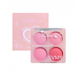 温柔低饱和膨胀色四色腮红盘哑光甜嫩妹自然提升气色裸妆修容盘