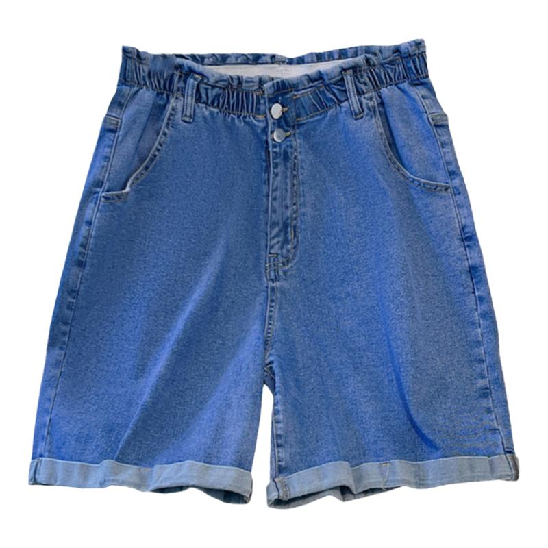 特大码牛仔短裤女夏薄款直筒热裤