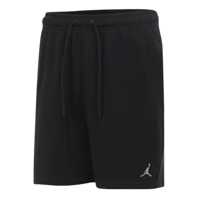 Jordan耐克黑色短裤男夏季飞人刺绣logo针织毛圈五分裤FV7288-010