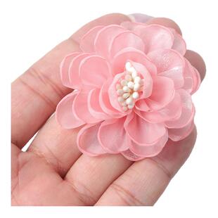 仿真百合纱花带芯 手工diy配饰鞋花配件服装头饰半成品花朵辅料