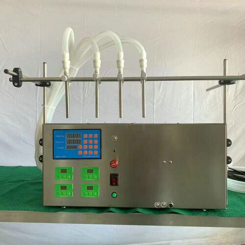 4头白色蠕动泵半自动液体灌装机 香水洗手液牛奶灌装机定 制