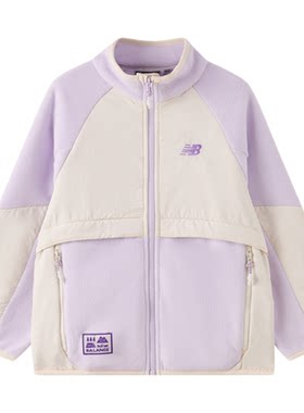 New Balance nb儿童童装男女童防羊羔绒拼接立领外套ND4DF4E203
