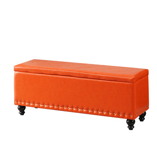 收纳凳油蜡皮带腿试衣间凳子收纳凳加高储物凳实木放衣服凳长条凳