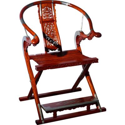 缅甸花梨麒麟明清扶手头把交椅